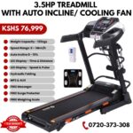 3.5HP Treadmill with Auto Incline and Cooling Fan