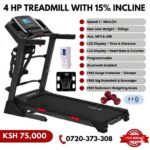 4HP Treadmill with 15% Incline